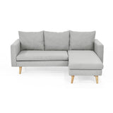 Sofá Barbados Plata Duster y Matiz Natural 190x85cm de Tres Puestos sin Apoya Brazos