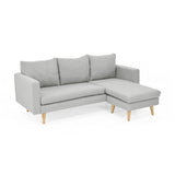Sofá Barbados Plata Duster y Matiz Natural 190x85cm de Tres Puestos sin Apoya Brazos