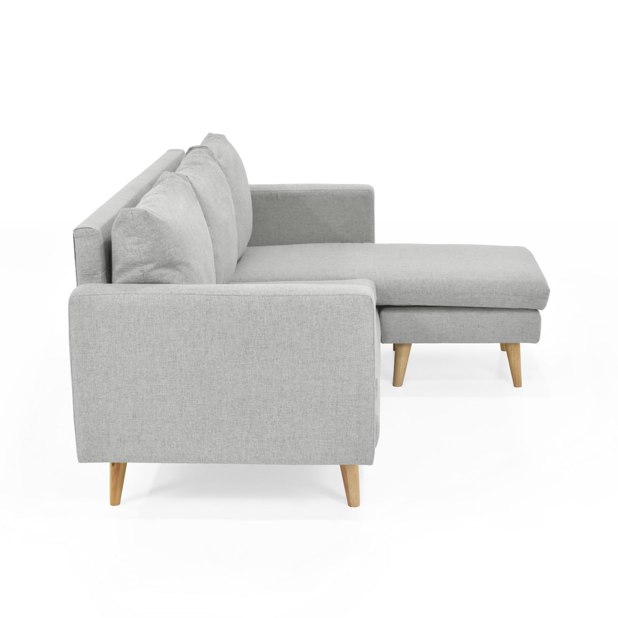 Sofá Barbados Plata Duster y Matiz Natural 190x85cm de Tres Puestos sin Apoya Brazos