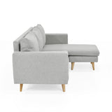 Sofá Barbados Plata Duster y Matiz Natural 190x85cm de Tres Puestos sin Apoya Brazos