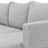 Sofá Barbados Plata Duster y Matiz Natural 190x85cm de Tres Puestos sin Apoya Brazos