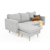 Sofá Barbados Plata Duster y Matiz Natural 190x85cm de Tres Puestos sin Apoya Brazos