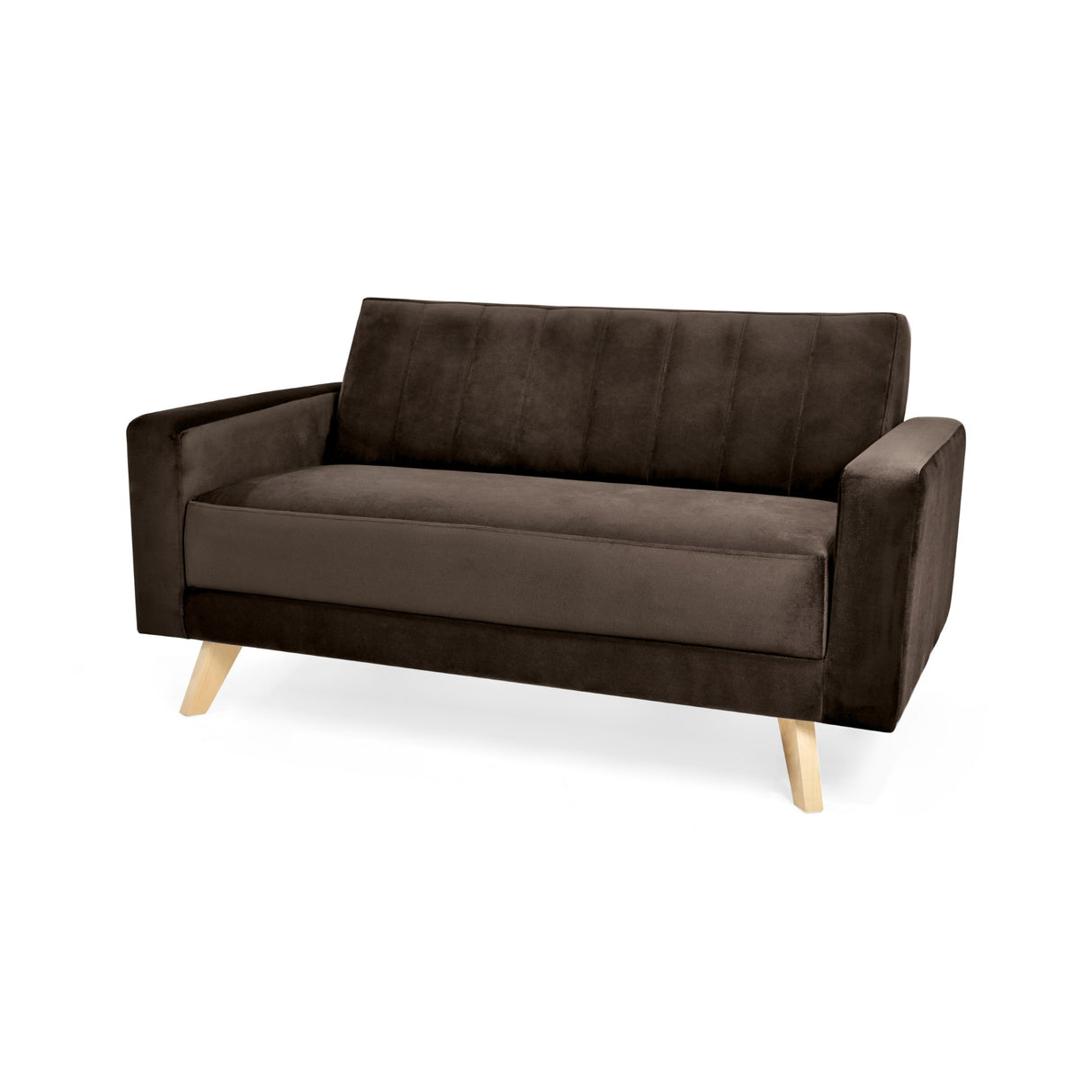 Sofá Baru Chocolate Denver y Matiz Natural 150x82cm de Dos Puestos sin Apoya Brazos