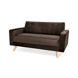 Sofá Baru Chocolate Denver y Matiz Natural 150x82cm de Dos Puestos sin Apoya Brazos