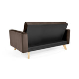 Sofá Baru Chocolate Denver y Matiz Natural 150x82cm de Dos Puestos sin Apoya Brazos