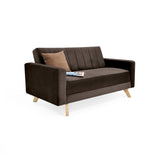 Sofá Baru Chocolate Denver y Matiz Natural 150x82cm de Dos Puestos sin Apoya Brazos