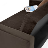 Sofá Baru Chocolate Denver y Matiz Natural 150x82cm de Dos Puestos sin Apoya Brazos
