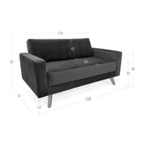Sofá Baru Chocolate Denver y Matiz Natural 150x82cm de Dos Puestos sin Apoya Brazos