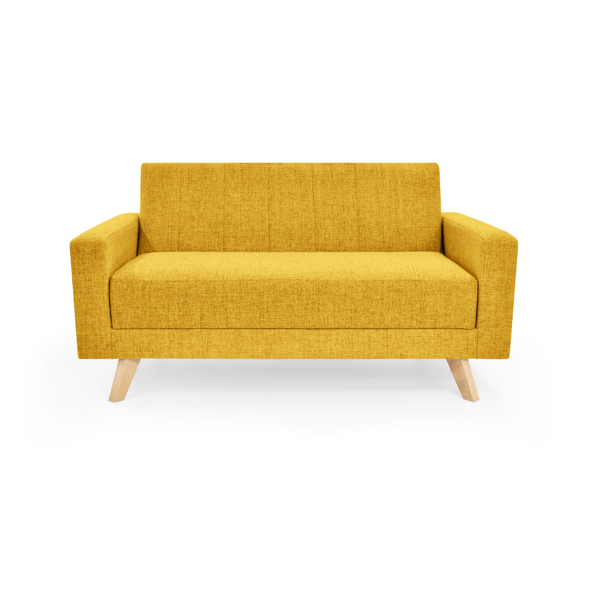 Sofá Baru Mostaza Dicosta y Matiz Natural 150x82cm de Dos Puestos sin Apoya Brazos