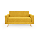 Sofá Baru Mostaza Dicosta y Matiz Natural 150x82cm de Dos Puestos sin Apoya Brazos