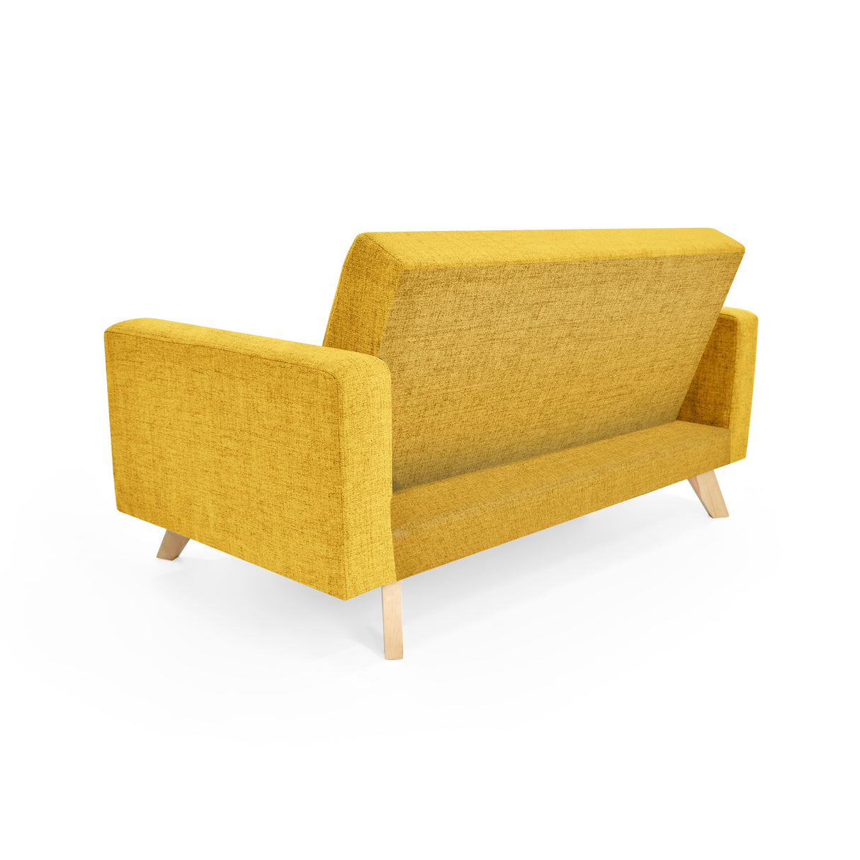 Sofá Baru Mostaza Dicosta y Matiz Natural 150x82cm de Dos Puestos sin Apoya Brazos