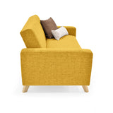 Sofá Baru Mostaza Dicosta y Matiz Natural 150x82cm de Dos Puestos sin Apoya Brazos