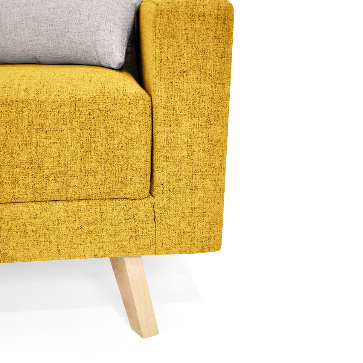 Sofá Baru Mostaza Dicosta y Matiz Natural 150x82cm de Dos Puestos sin Apoya Brazos