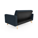 Sofá Baru Plomo Eureka y Matiz Natural 150x82cm de Dos Puestos sin Apoya Brazos