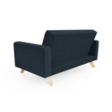 Sofá Baru Plomo Eureka y Matiz Natural 150x82cm de Dos Puestos sin Apoya Brazos