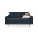 Sofá Baru Plomo Eureka y Matiz Natural 150x82cm de Dos Puestos sin Apoya Brazos