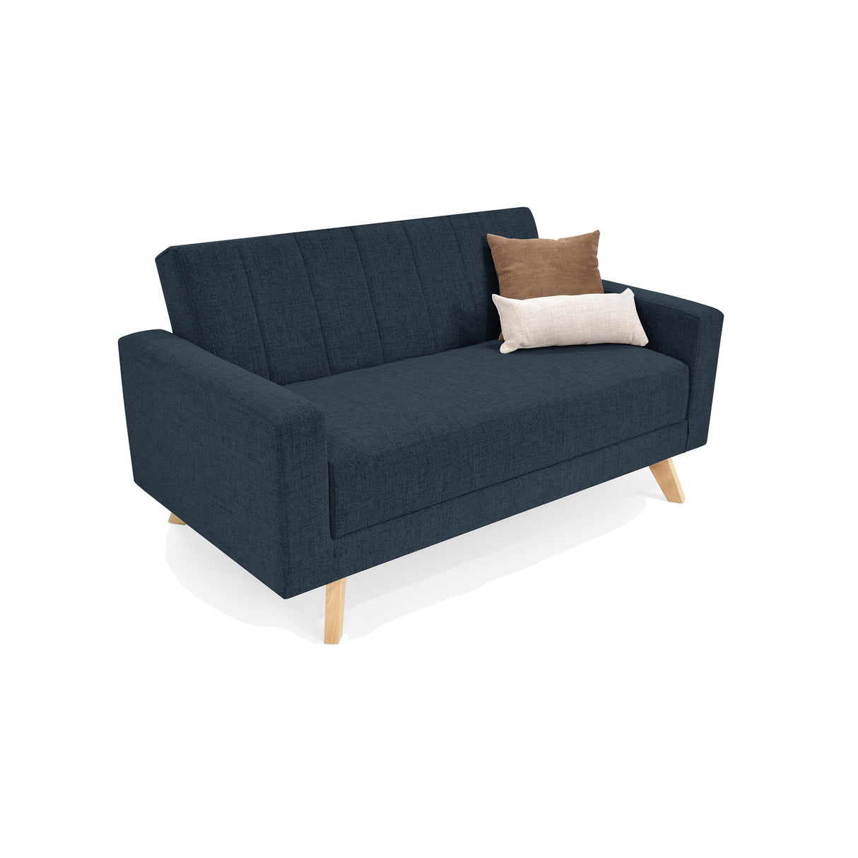 Sofá Baru Plomo Eureka y Matiz Natural 150x82cm de Dos Puestos sin Apoya Brazos