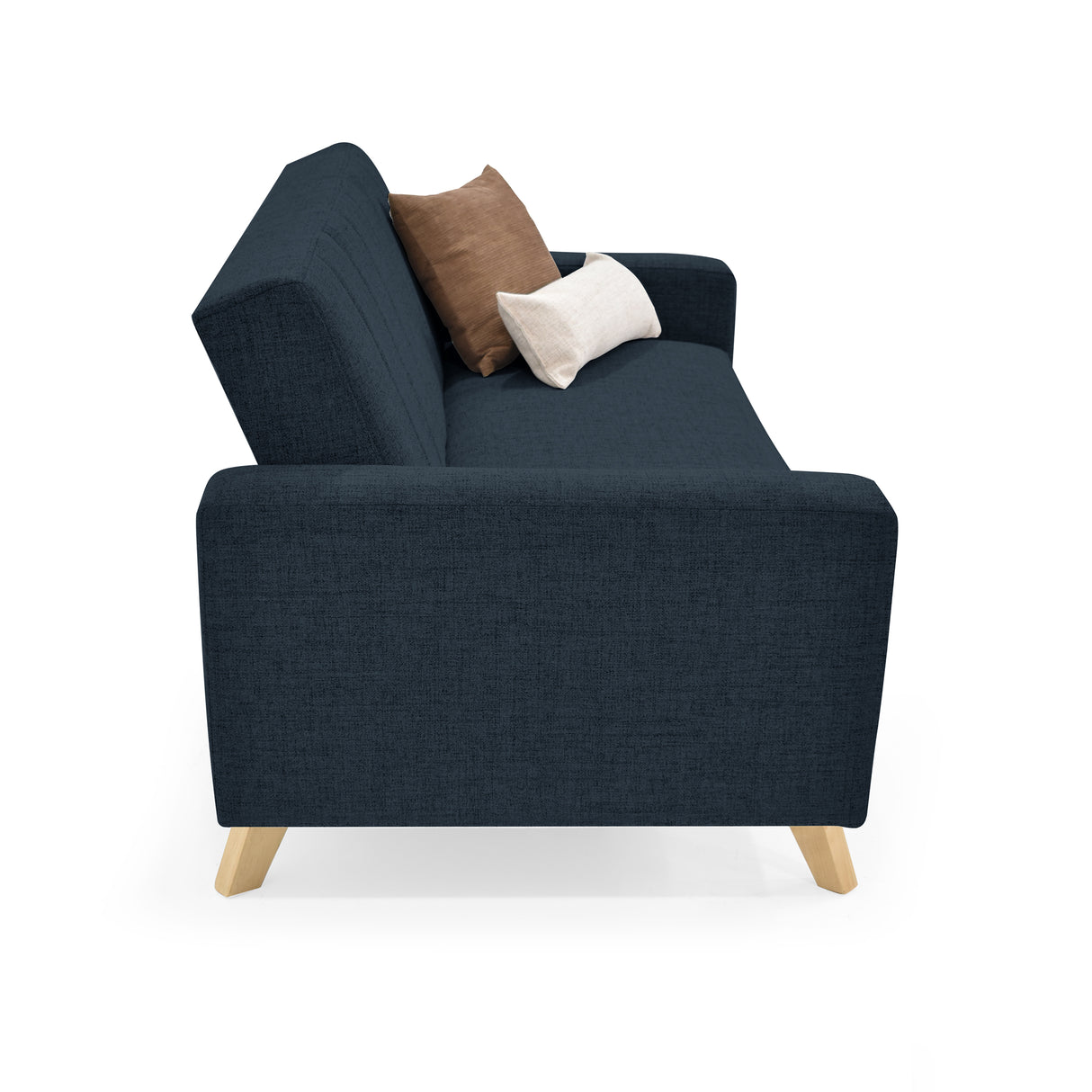 Sofá Baru Plomo Eureka y Matiz Natural 150x82cm de Dos Puestos sin Apoya Brazos