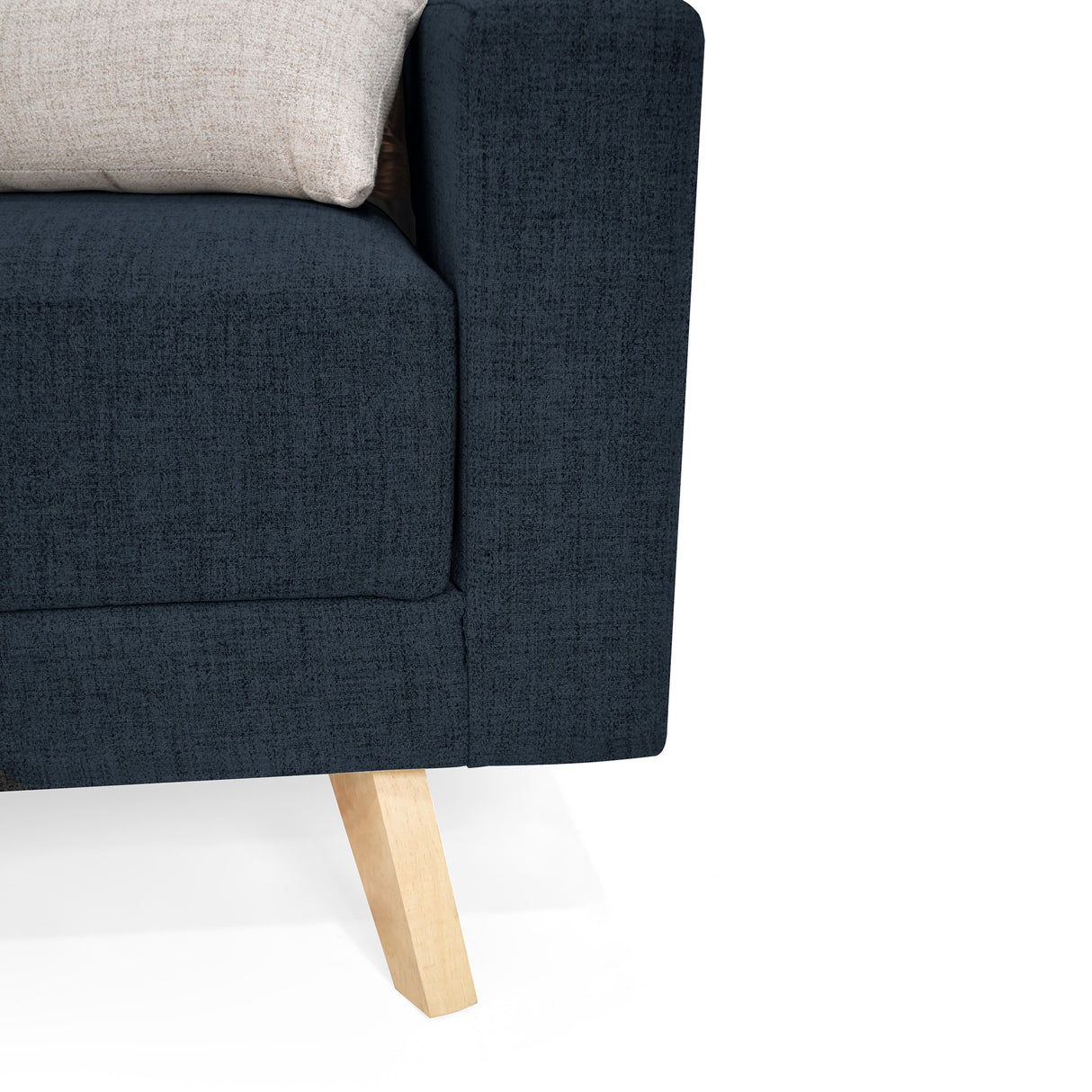Sofá Baru Plomo Eureka y Matiz Natural 150x82cm de Dos Puestos sin Apoya Brazos