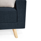 Sofá Baru Plomo Eureka y Matiz Natural 150x82cm de Dos Puestos sin Apoya Brazos
