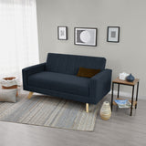 Sofá Baru Plomo Eureka y Matiz Natural 150x82cm de Dos Puestos sin Apoya Brazos
