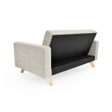 Sofá Baru Taupe Dicosta y Matiz Natural 150x82cm de Dos Puestos sin Apoya Brazos