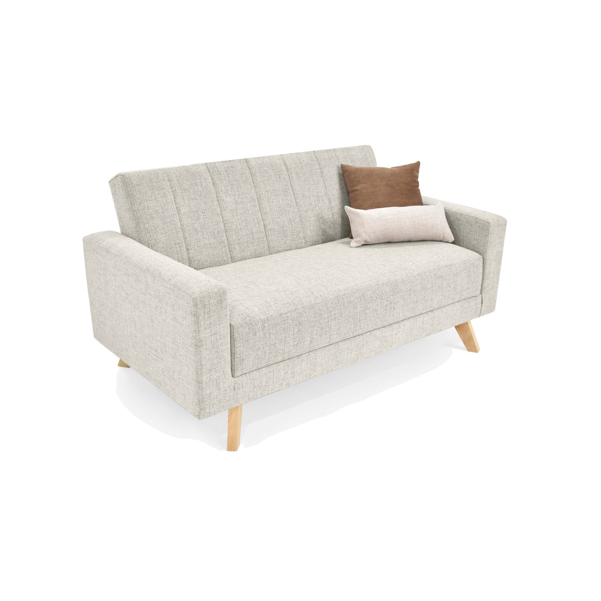 Sofá Baru Taupe Dicosta y Matiz Natural 150x82cm de Dos Puestos sin Apoya Brazos