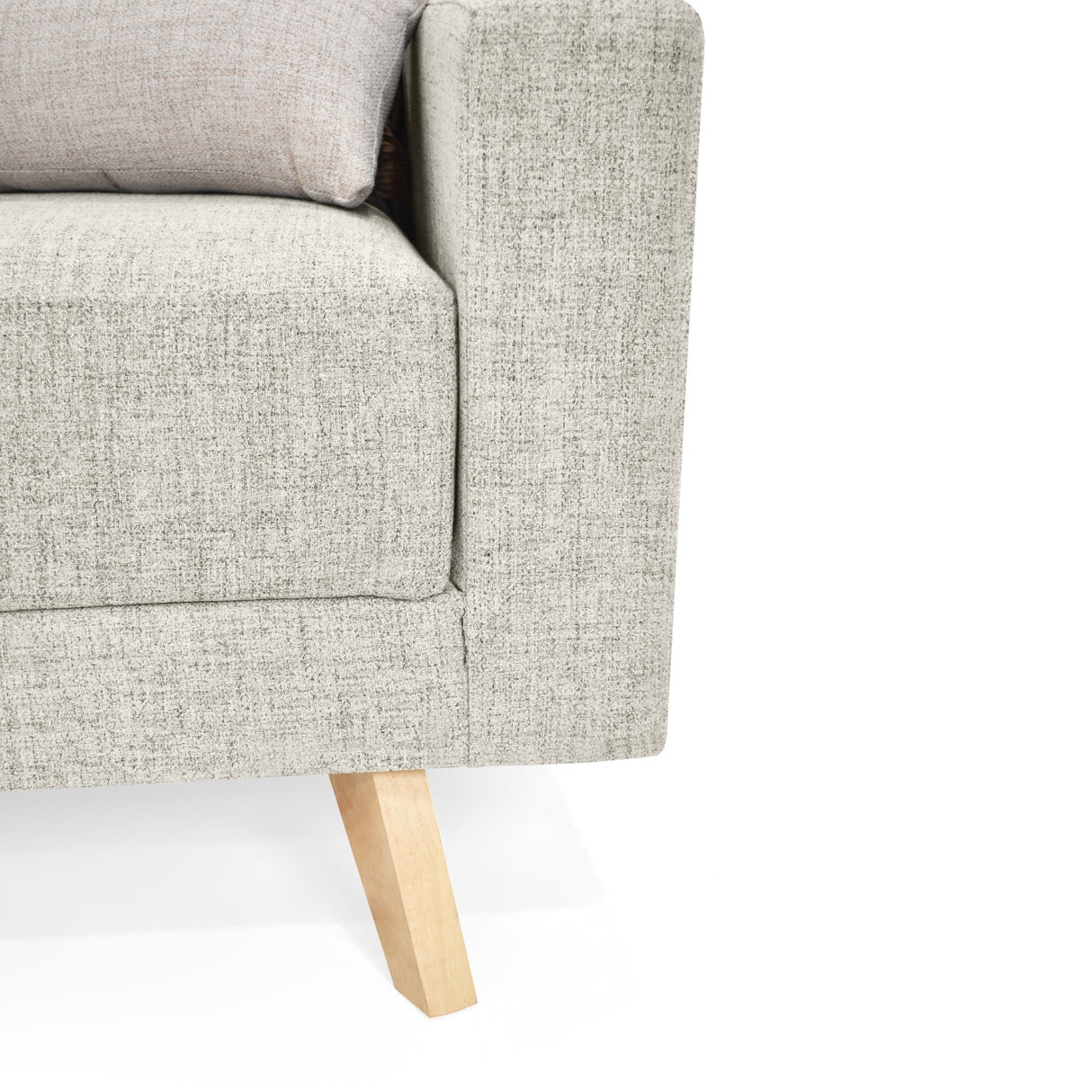 Sofá Baru Taupe Dicosta y Matiz Natural 150x82cm de Dos Puestos sin Apoya Brazos