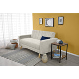 Sofá Baru Taupe Dicosta y Matiz Natural 150x82cm de Dos Puestos sin Apoya Brazos