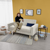 Sofá Baru Taupe Dicosta y Matiz Natural 150x82cm de Dos Puestos sin Apoya Brazos