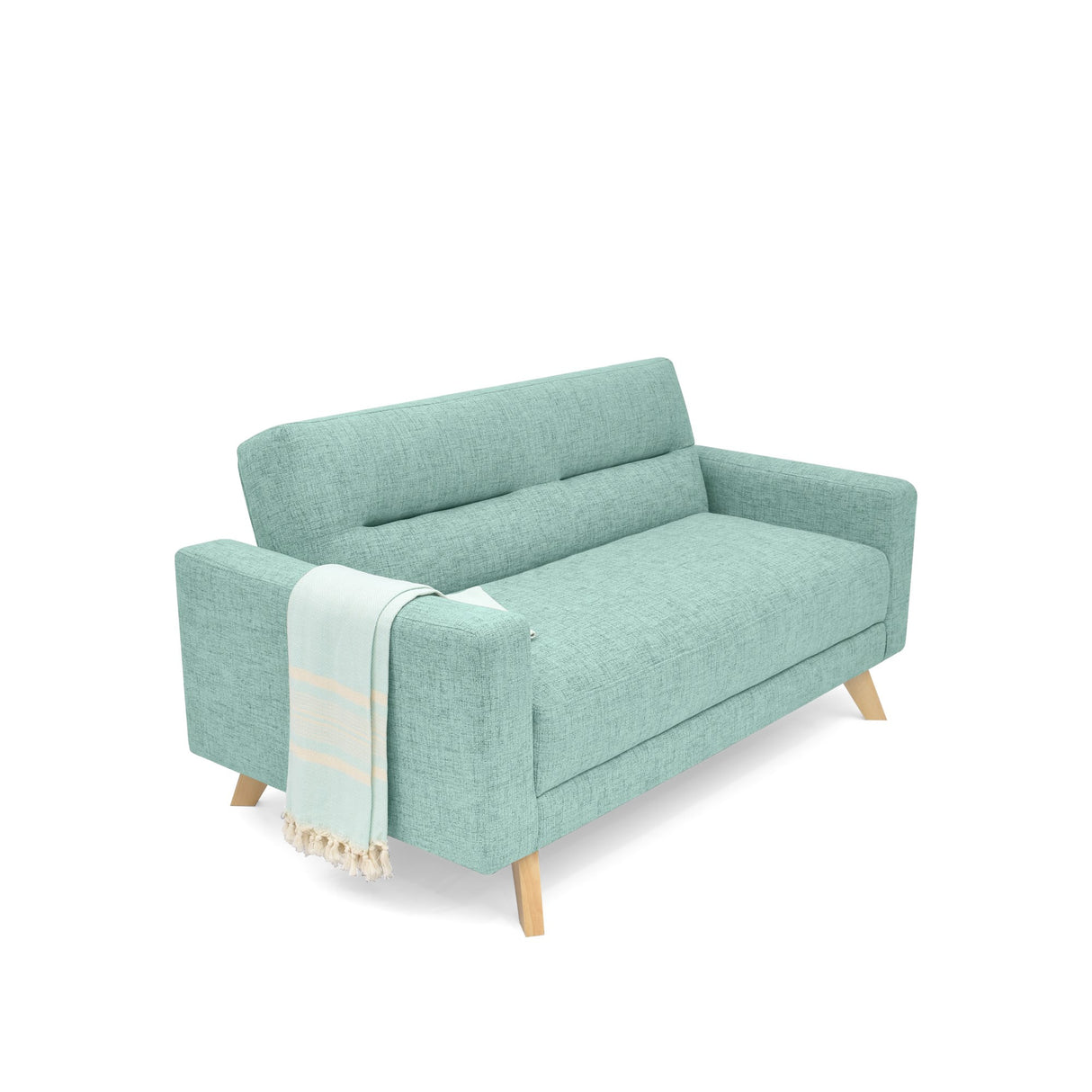 Sofá Barza Aqua Dicosta y Matiz Natural 150x82cm de Dos Puestos con Apoya Brazos