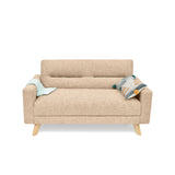 Sofá Barza Beige Dicosta y Matiz Natural 150x82cm de Dos Puestos con Apoya Brazos