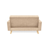 Sofá Barza Beige Dicosta y Matiz Natural 150x82cm de Dos Puestos con Apoya Brazos