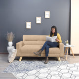Sofá Barza Beige Dicosta y Matiz Natural 150x82cm de Dos Puestos con Apoya Brazos