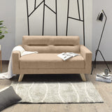 Sofá Barza Beige Dicosta y Matiz Natural 150x82cm de Dos Puestos con Apoya Brazos