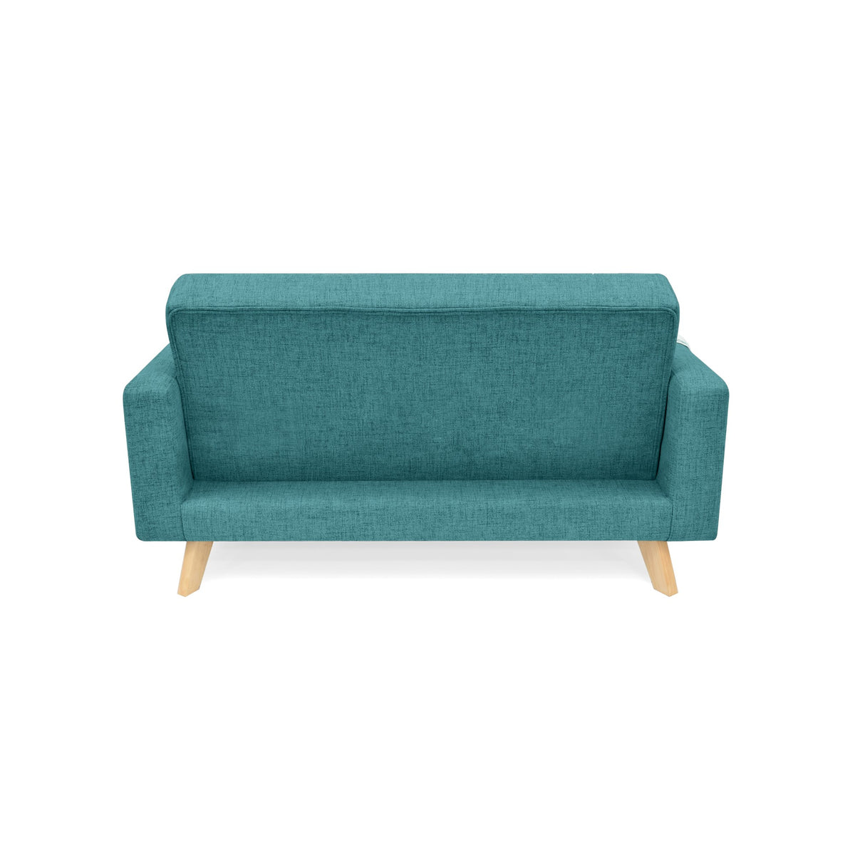 Sofá Barza Petróleo Eureka y Matiz Natural 150x82cm de Dos Puestos con Apoya Brazos