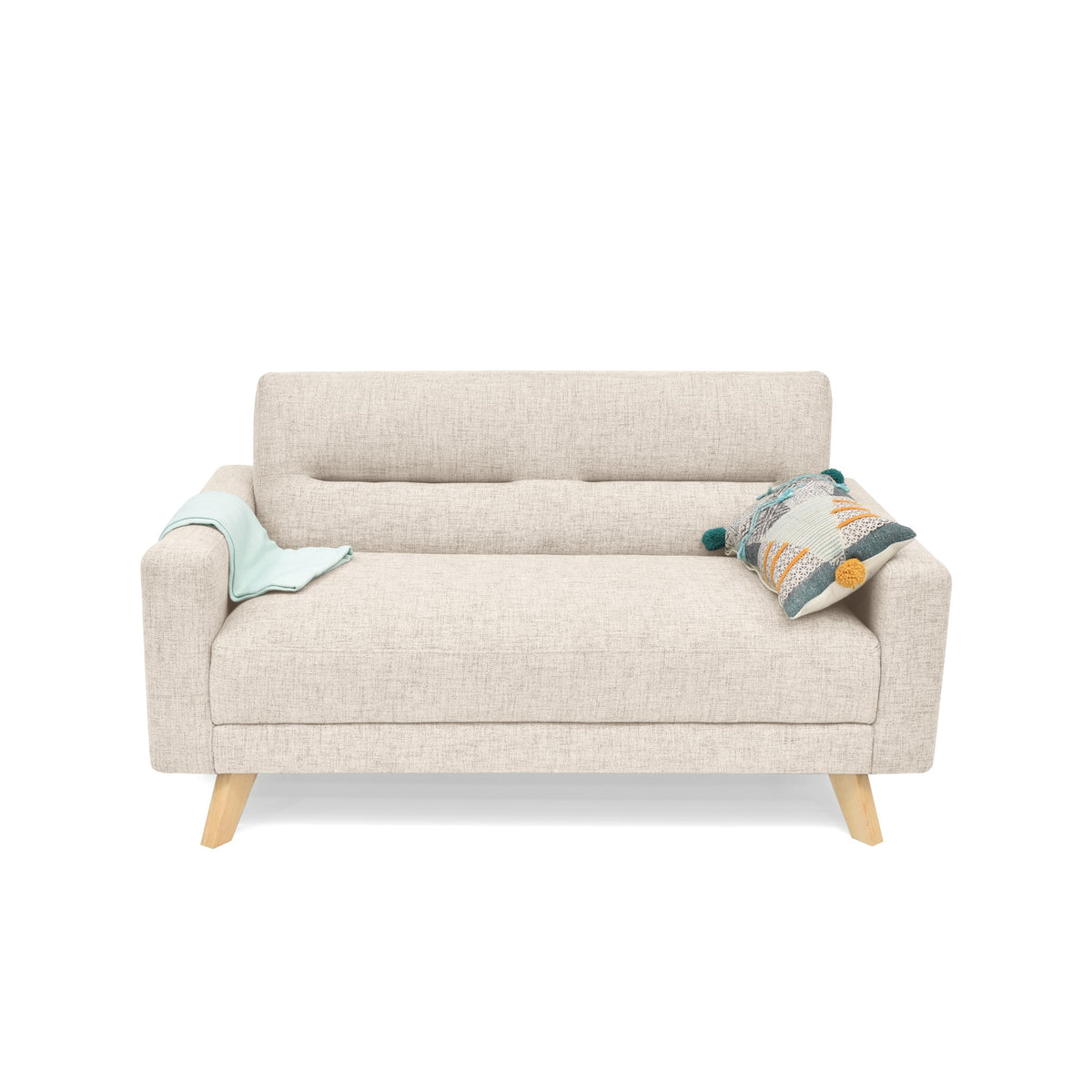 Sofá Barza Trigo Dicosta y Matiz Natural 150x82cm de Dos Puestos con Apoya Brazos