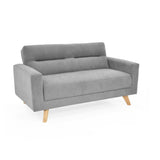 Sofá Barza Plata Dorsey y Matiz Natural 150x82cm de Dos Puestos con Apoya Brazos