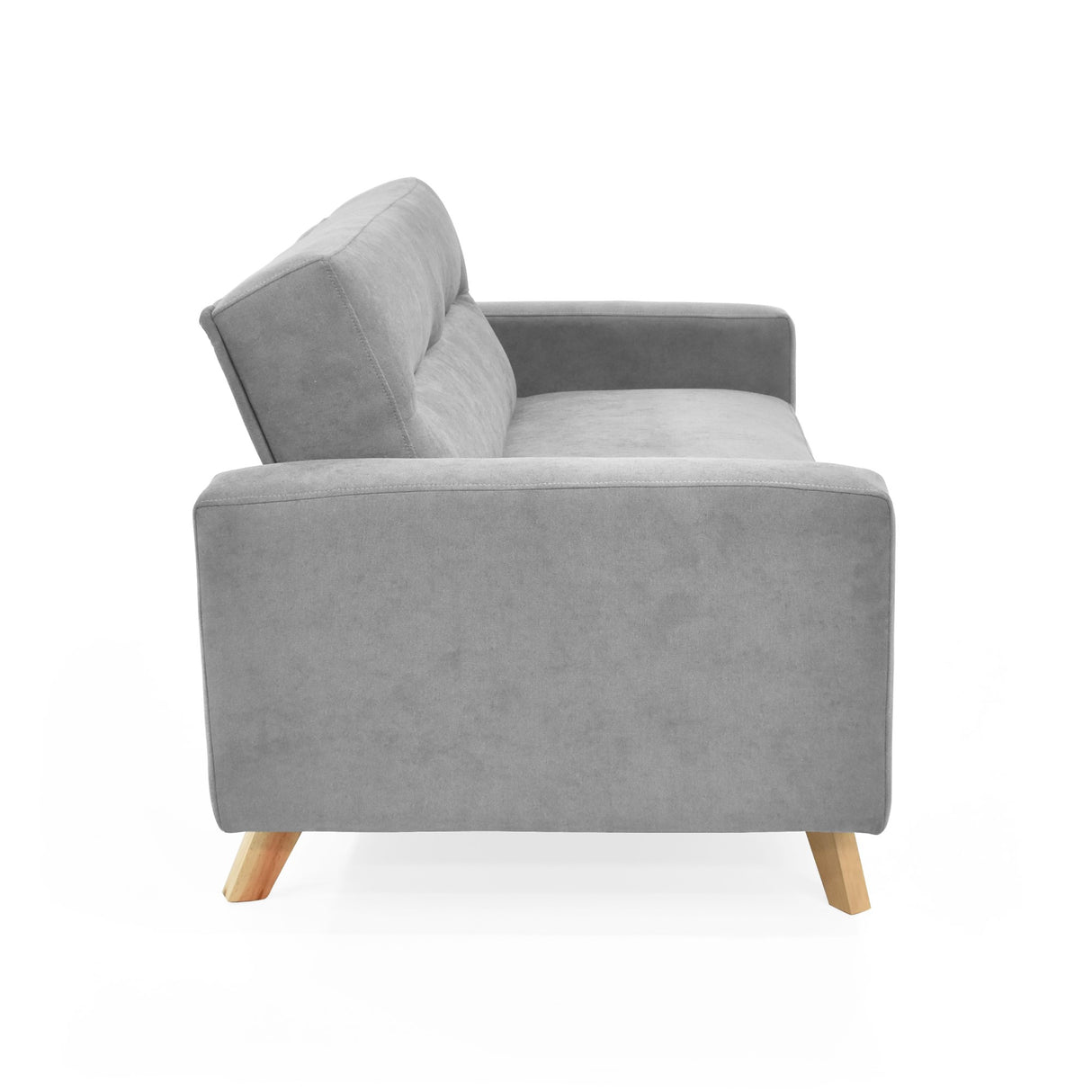 Sofá Barza Plata Dorsey y Matiz Natural 150x82cm de Dos Puestos con Apoya Brazos
