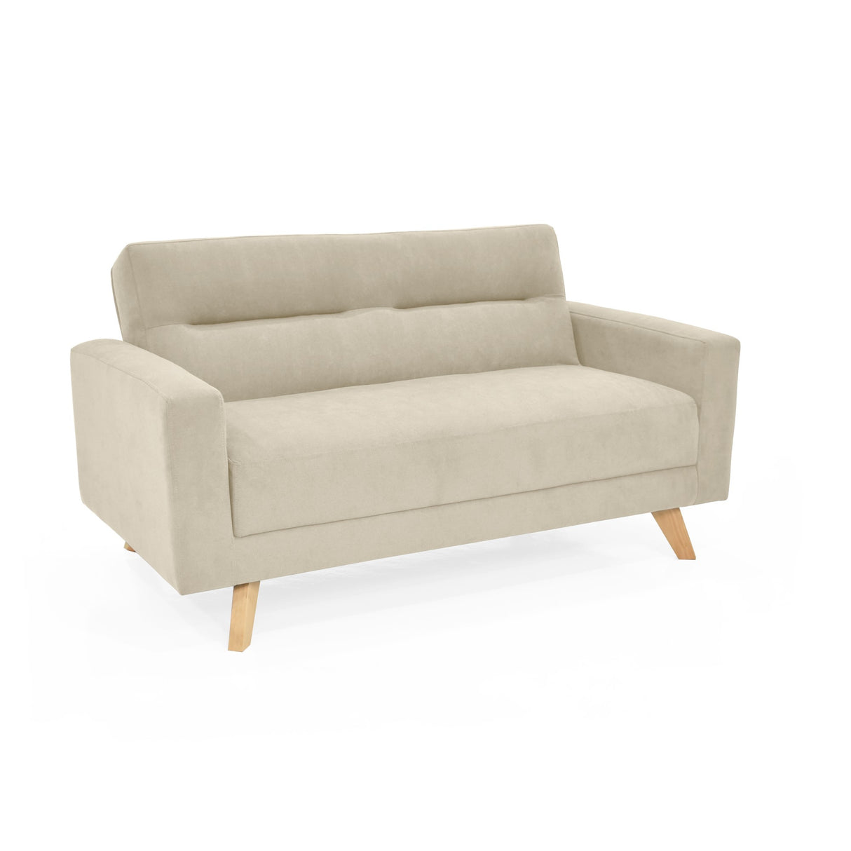 Sofá Barza Taupe Dorsey y Matiz Natural 150x82cm de Dos Puestos con Apoya Brazos