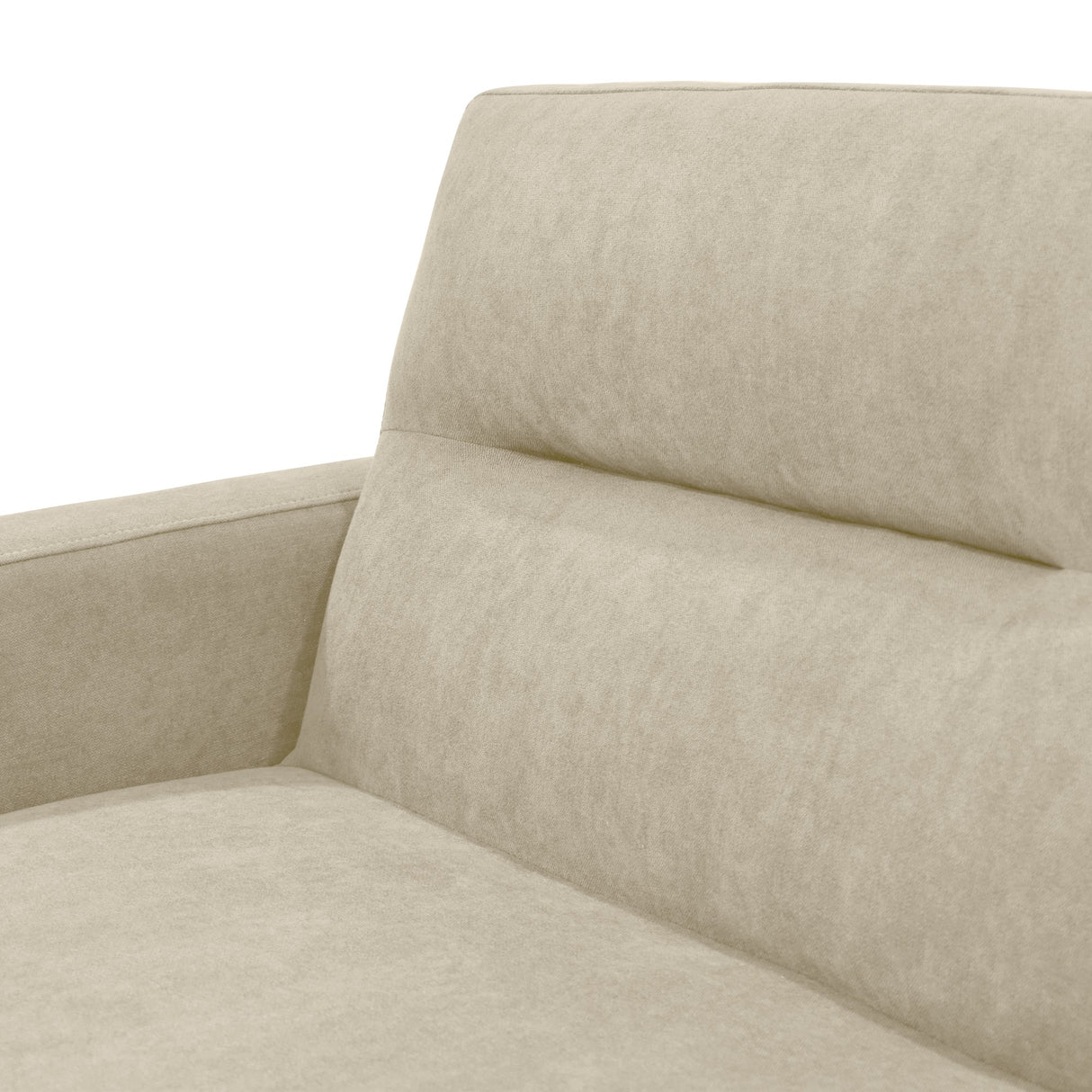 Sofá Barza Taupe Dorsey y Matiz Natural 150x82cm de Dos Puestos con Apoya Brazos