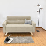 Sofá Barza Taupe Dorsey y Matiz Natural 150x82cm de Dos Puestos con Apoya Brazos