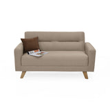 Sofá Barza Beige Duster y Matiz Natural 150x82cm de Dos Puestos con Apoya Brazos