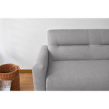 Sofá Barza Plata Duster y Matiz Natural 150x82cm de Dos Puestos con Apoya Brazos