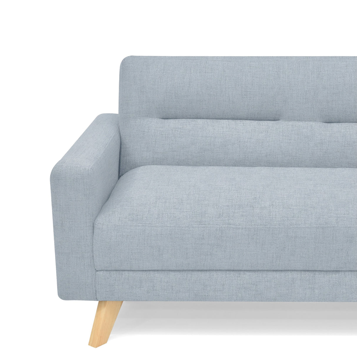 Sofá Barza Plata Eureka y Matiz Natural 150x82cm de Dos Puestos con Apoya Brazos