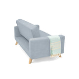 Sofá Barza Plata Eureka y Matiz Natural 150x82cm de Dos Puestos con Apoya Brazos