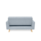 Sofá Barza Plata Eureka y Matiz Natural 150x82cm de Dos Puestos con Apoya Brazos