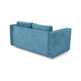 Sofá Cama Baxter Azul Sky 160x68cm de Tres Puestos con Apoya Brazos