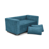 Sofá Cama Baxter Azul Sky 160x68cm de Tres Puestos con Apoya Brazos