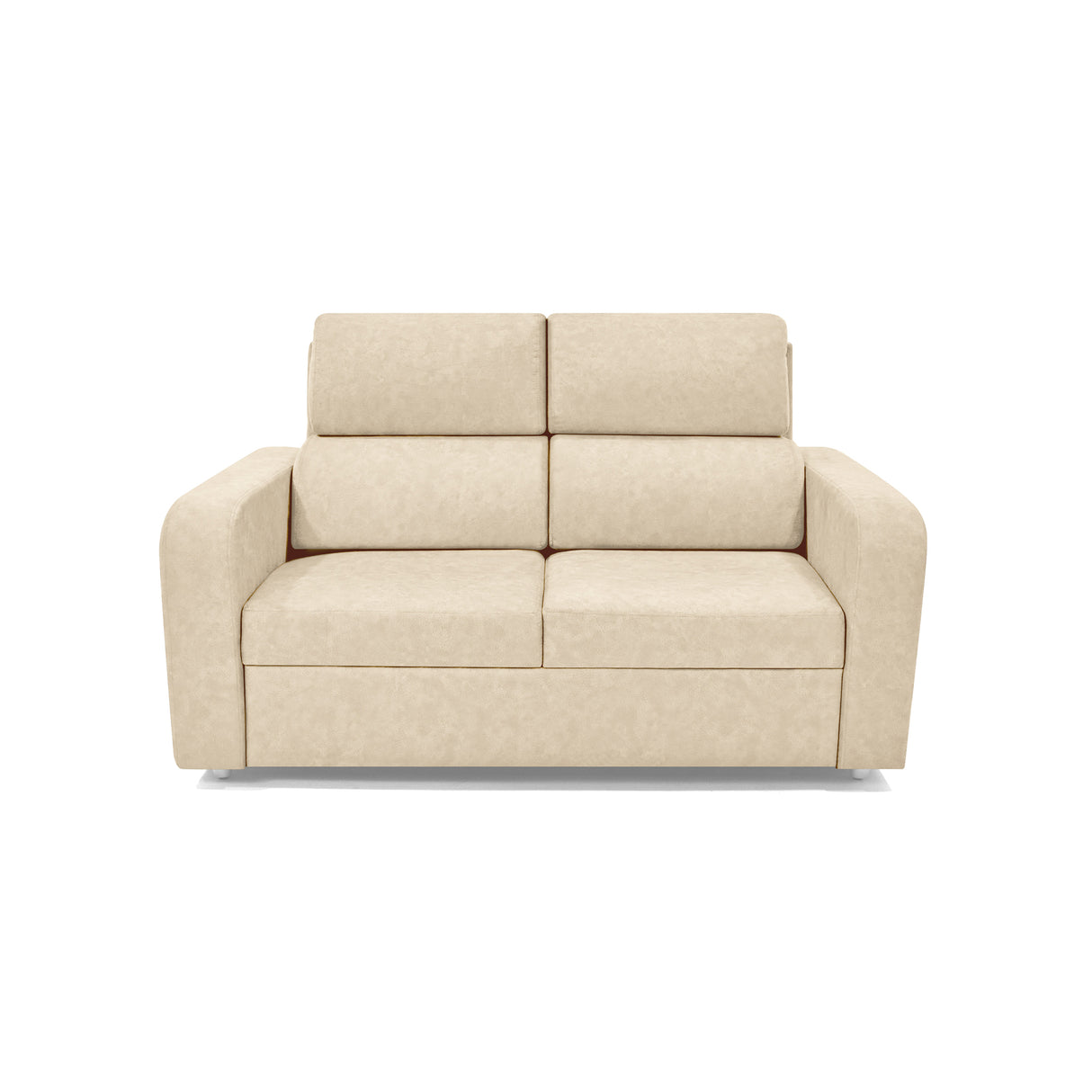Sofá Bethel Beige Sky y Madera Cromo 148x95cm de Dos Puestos con Apoya Brazos